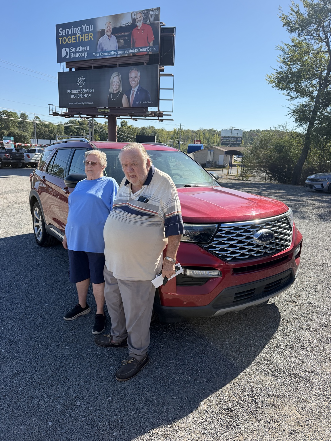 Jerry & Jean with their 2020 Ford Explorer Platinum purchased from TMT Motors