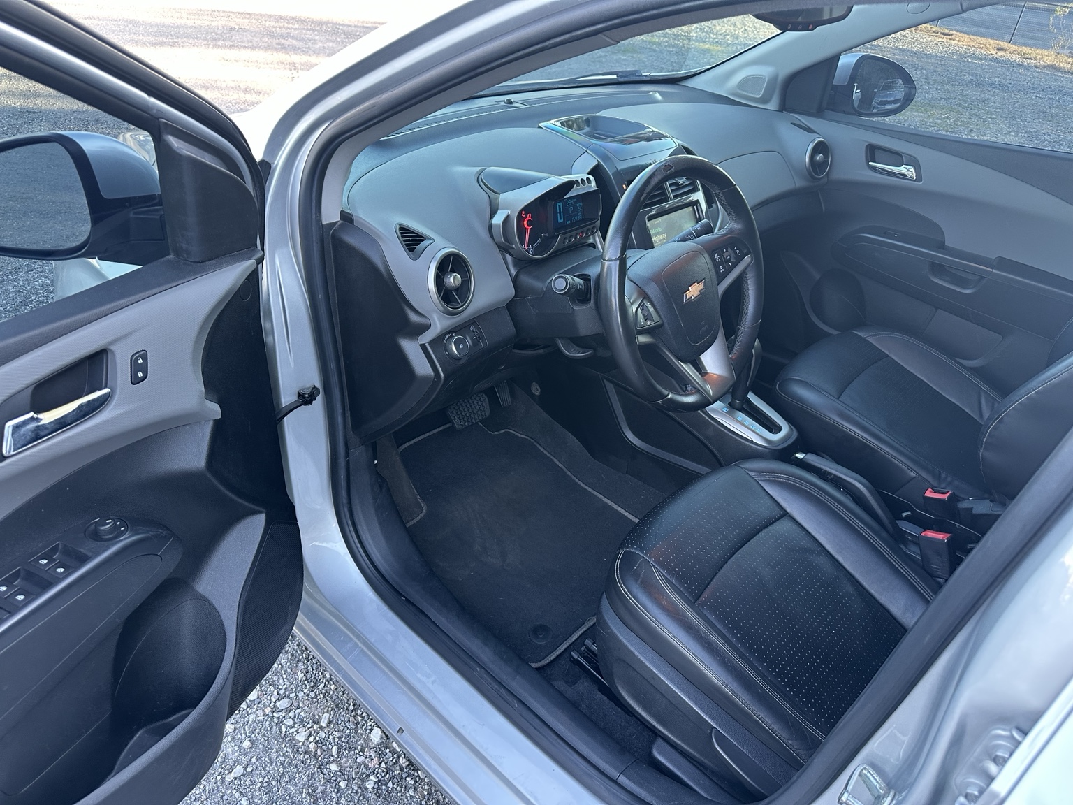 Silver 2016 Chevrolet Sonic LTZ interior view