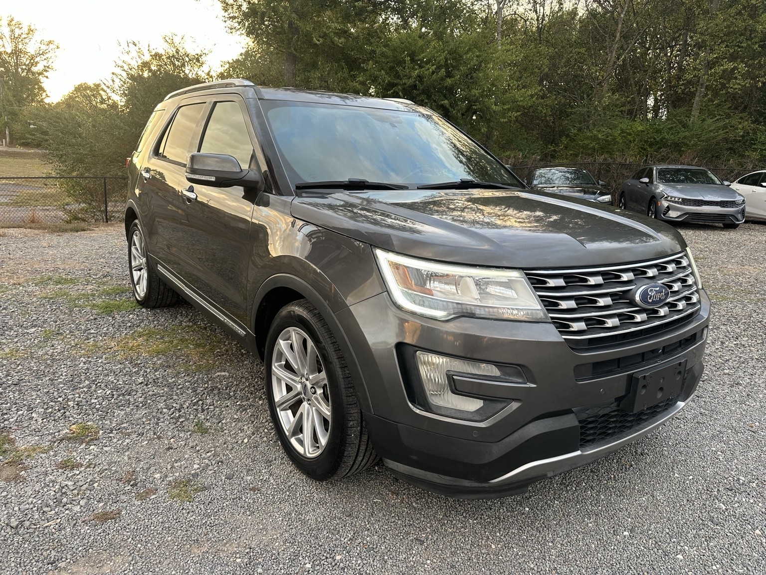 Gray 2016 Ford Explorer Limited rear exterior view