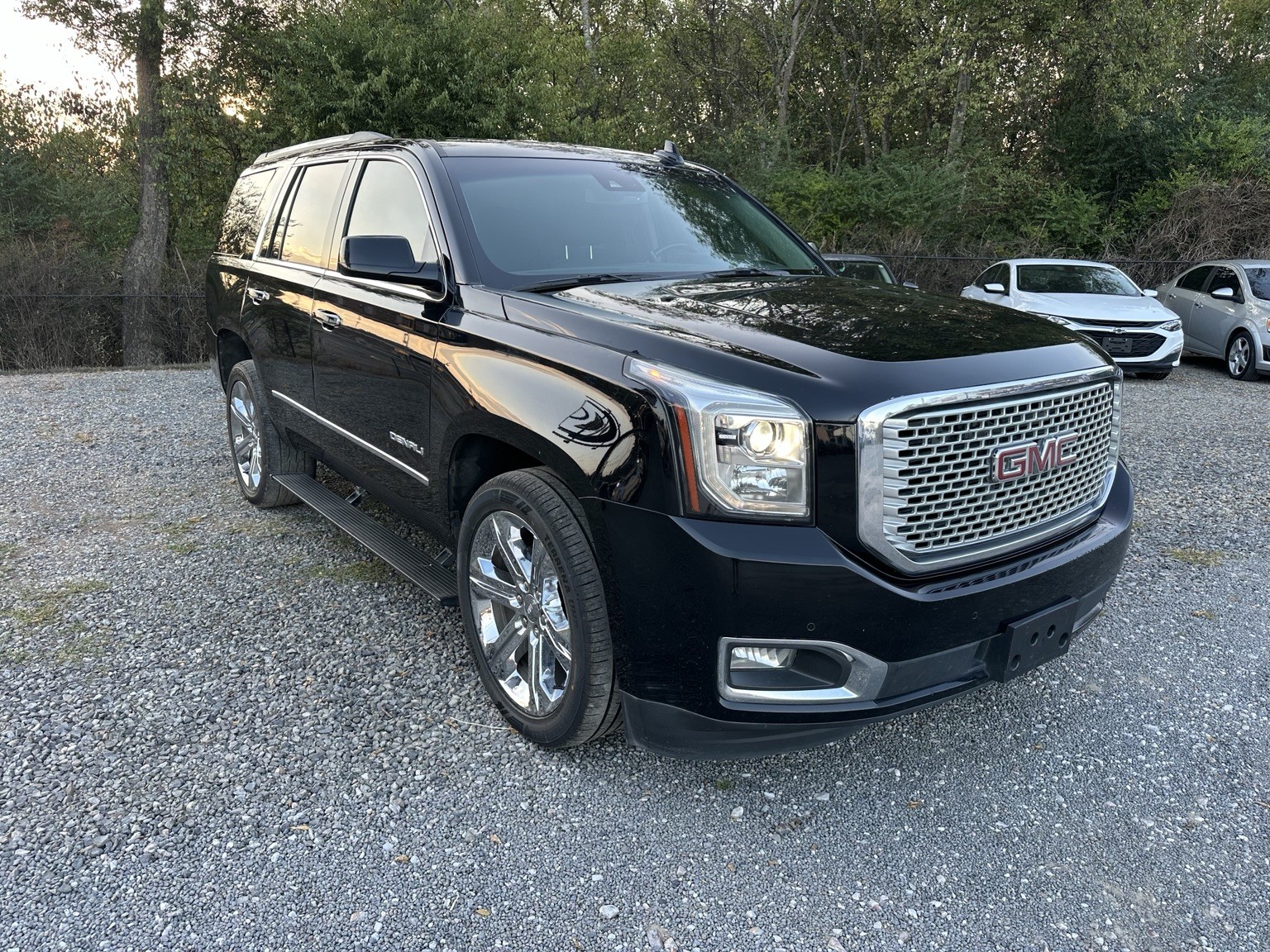Black 2017 GMC Yukon Denali rear exterior view