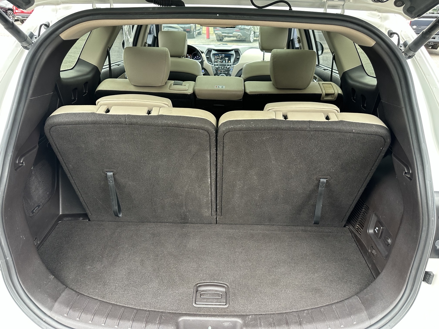 White 2017 Hyundai Santa Fe SE Ultimate rear seating