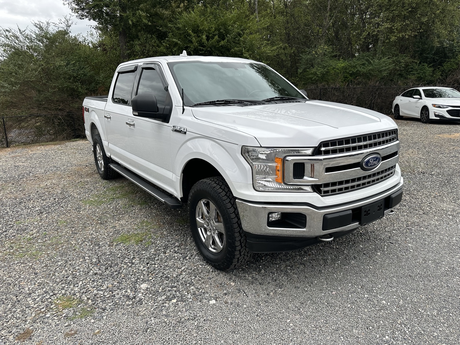 White 2018 Ford F-150 XLT Crew Cab rear exterior view