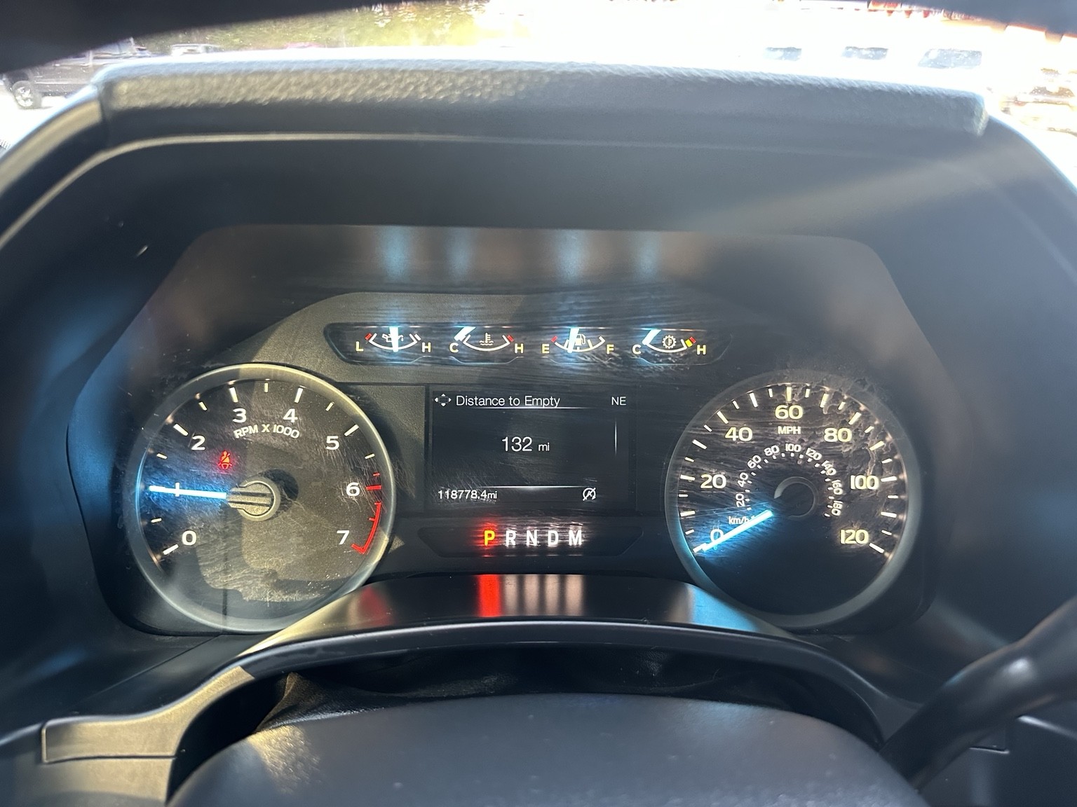 Blue 2018 Ford F-150 Crew Cab XLT engine compartment