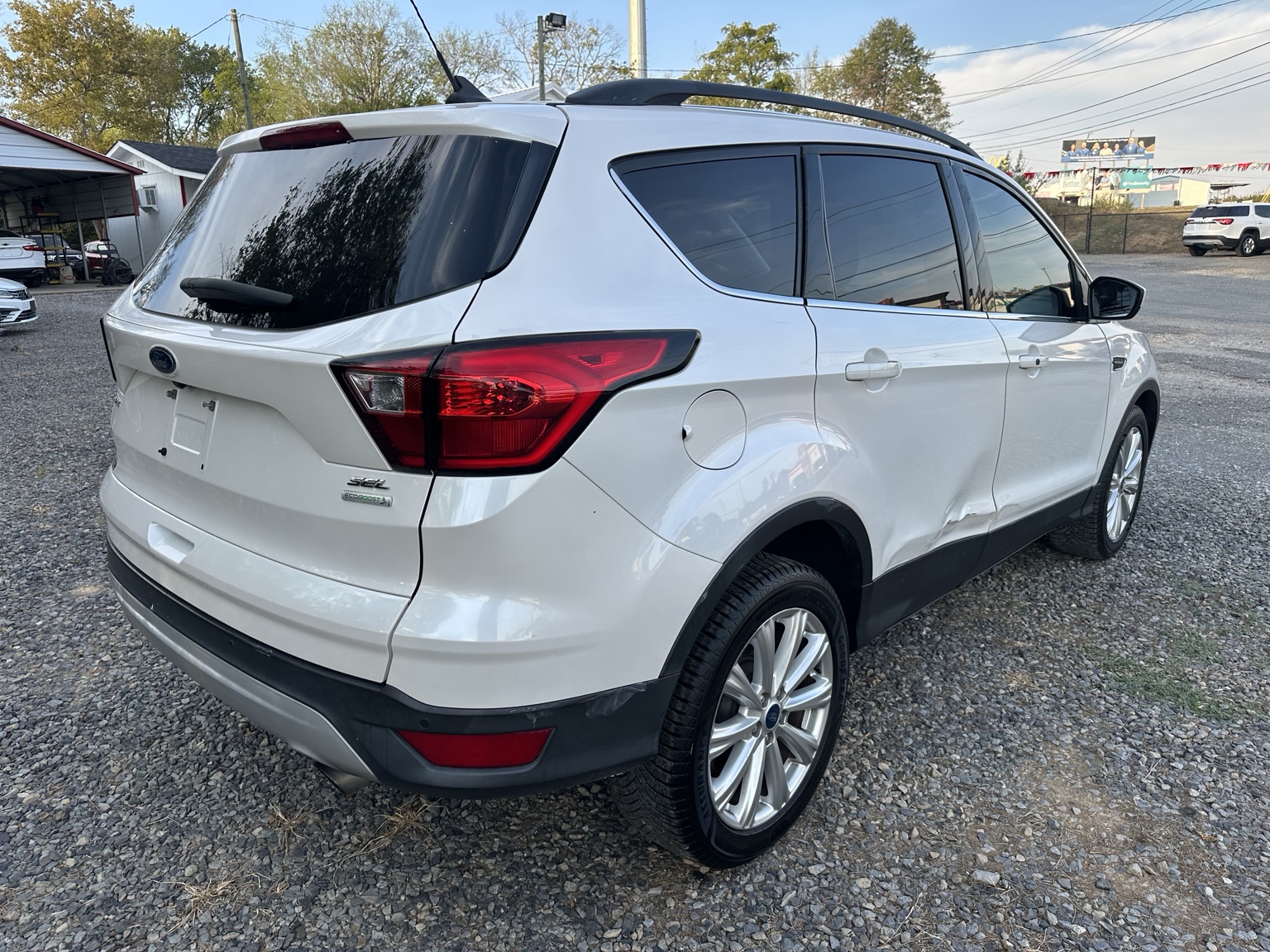 White 2019 Ford Escape SEL side exterior view