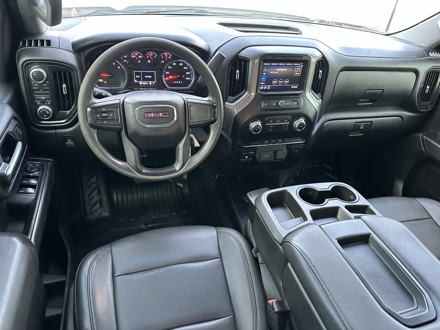 White 2020 GMC Sierra 2500HD W/T Flatbed front seating