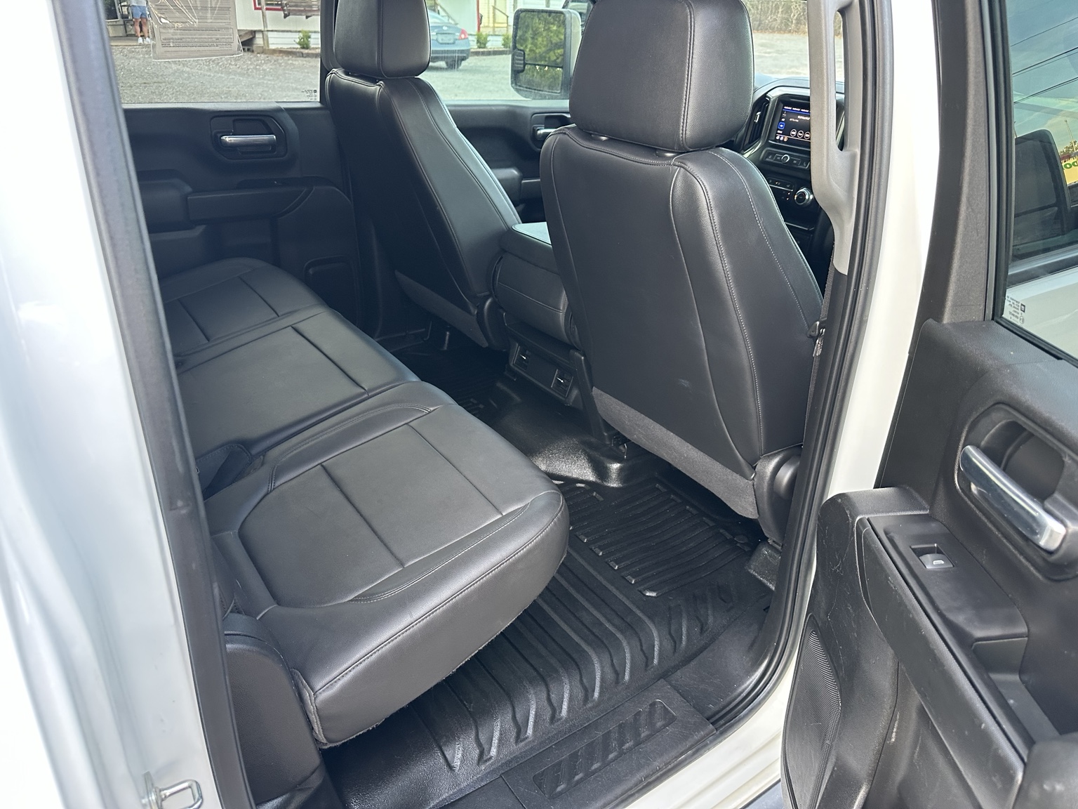 White 2020 GMC Sierra 2500HD W/T Flatbed rear seating