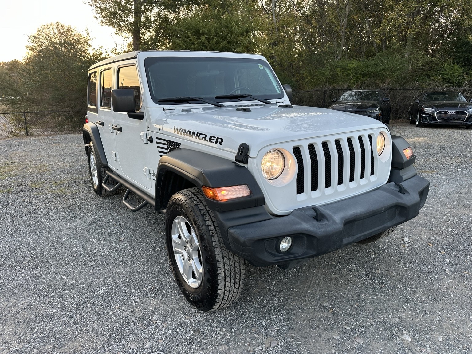 White 2020 Jeep Wrangler Sport rear exterior view