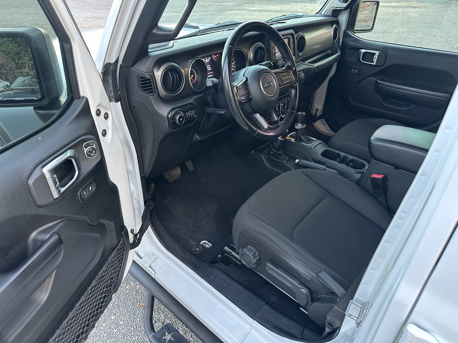 White 2020 Jeep Wrangler Sport interior view