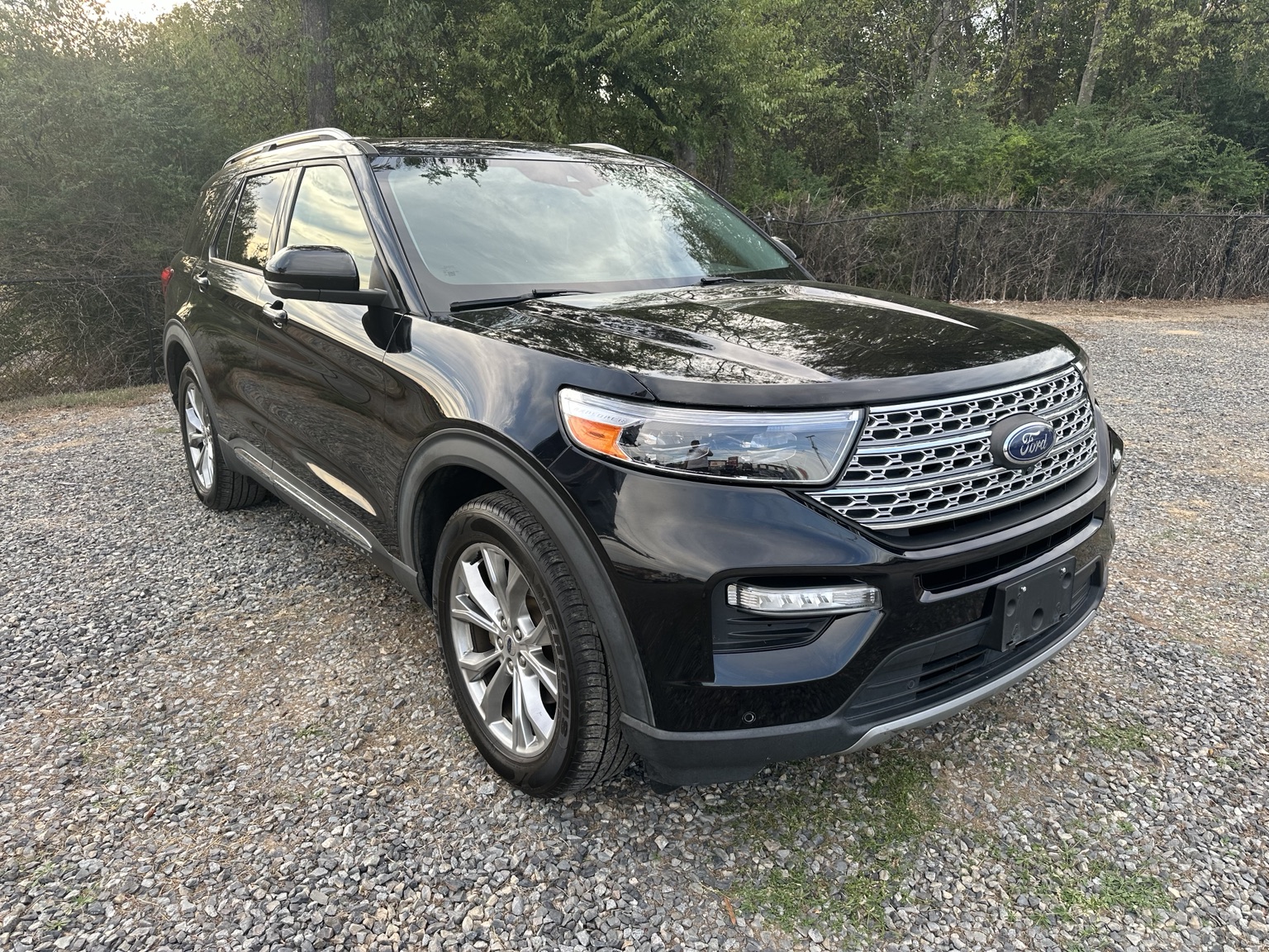 Black 2021 Ford Explorer Limited rear exterior view