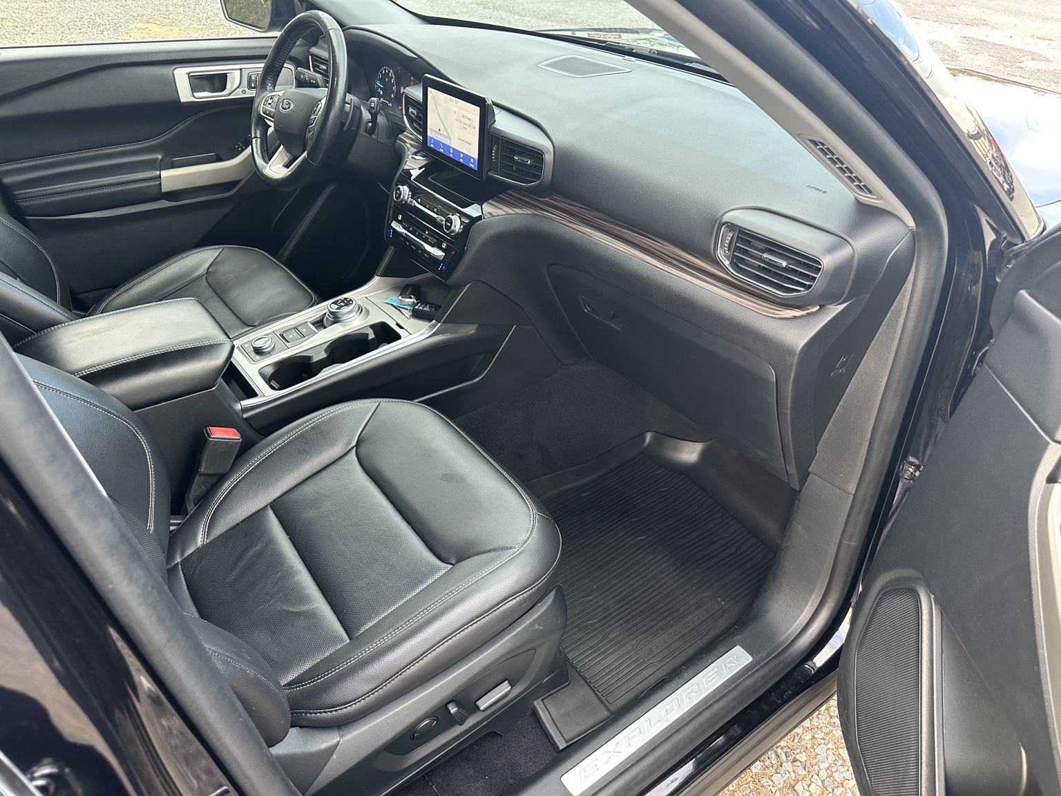 Black 2021 Ford Explorer Limited engine compartment