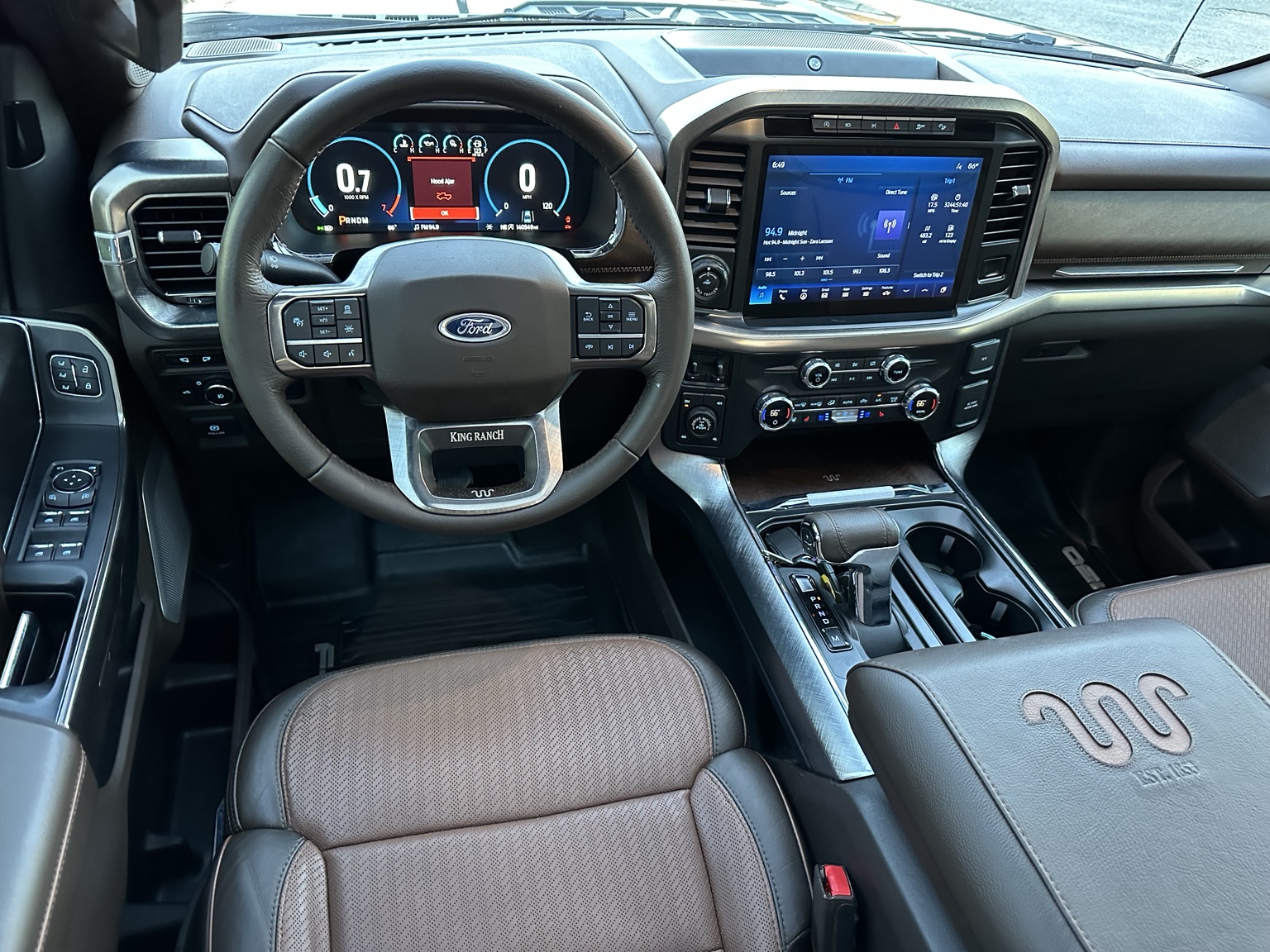 Dark gray 2021 Ford F-150 King Ranch front seating