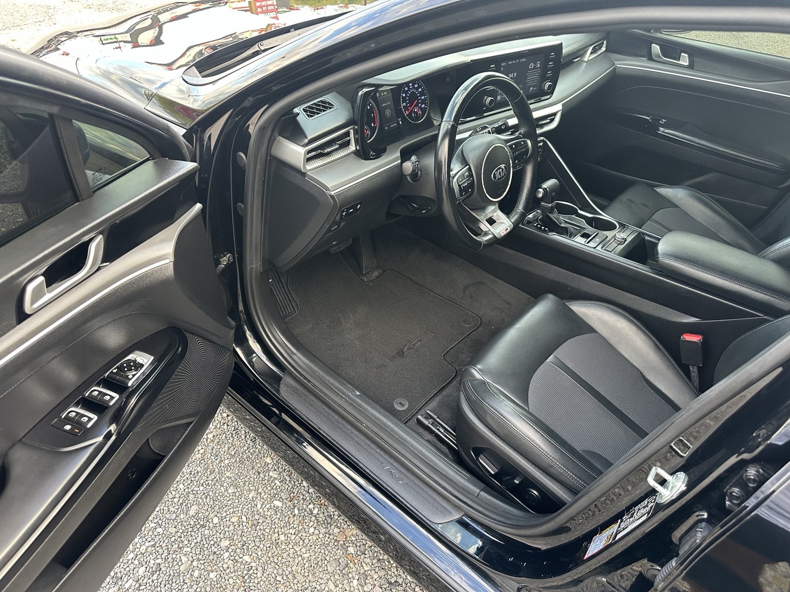 Black 2021 Kia K5 GT-Line interior view