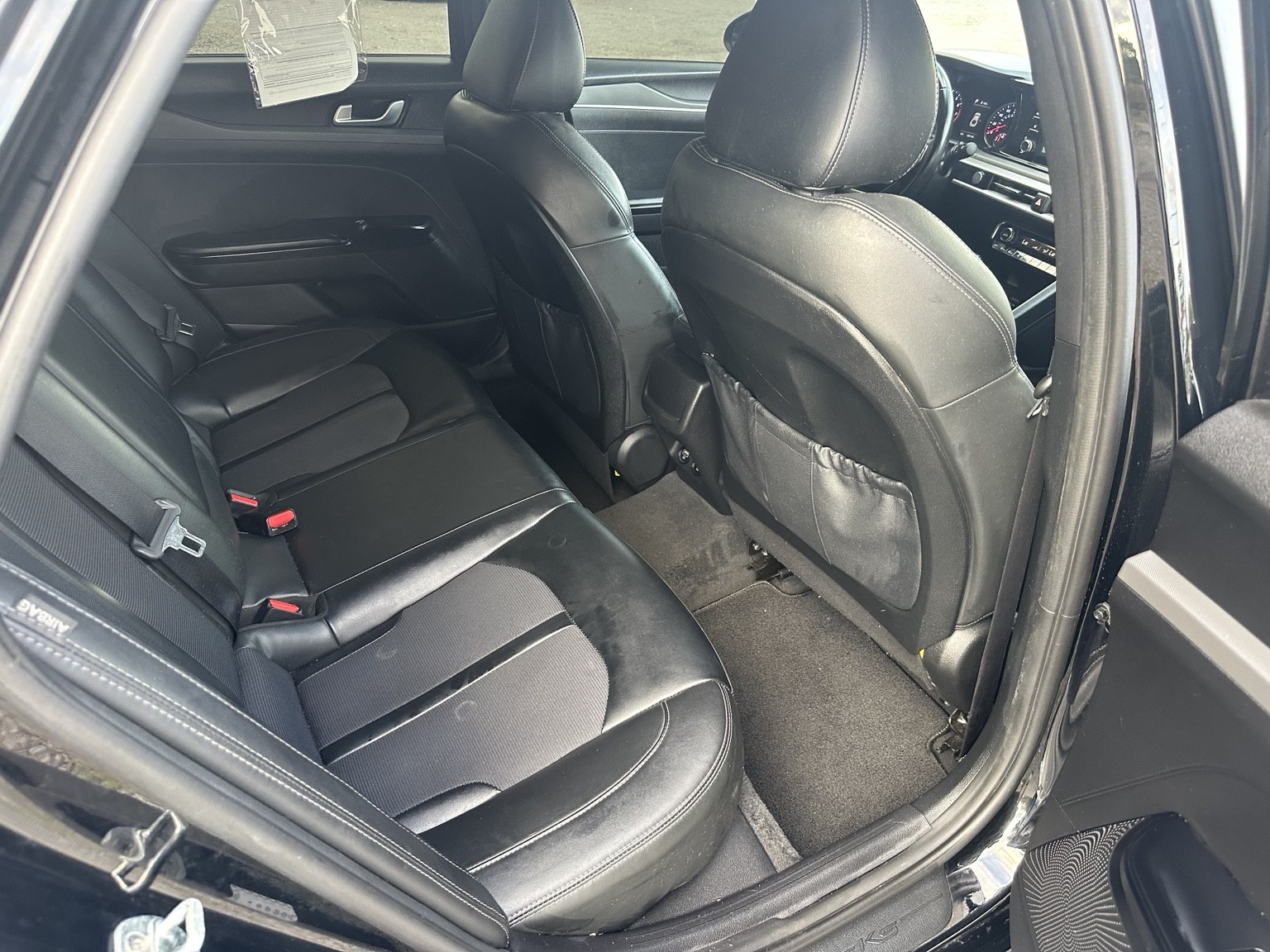 Black 2021 Kia K5 GT-Line rear seating