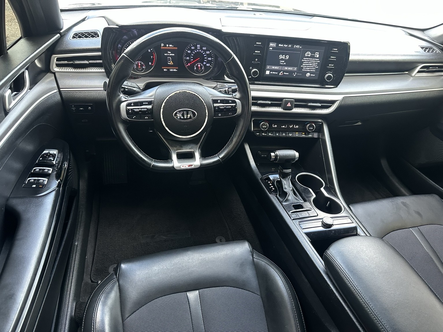 Black 2021 Kia K5 GT-Line engine compartment