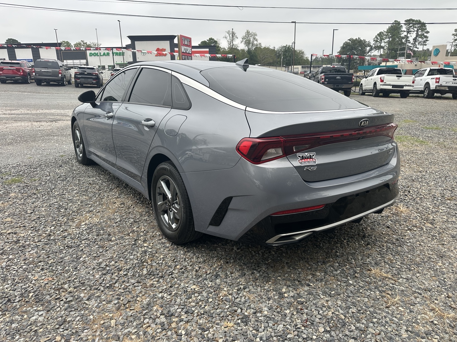 Gray 2021 Kia K5 LXS front exterior view