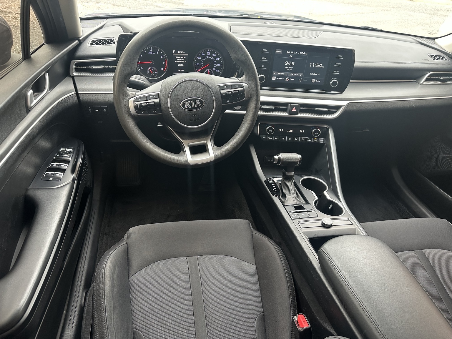 Gray 2021 Kia K5 LXS engine compartment